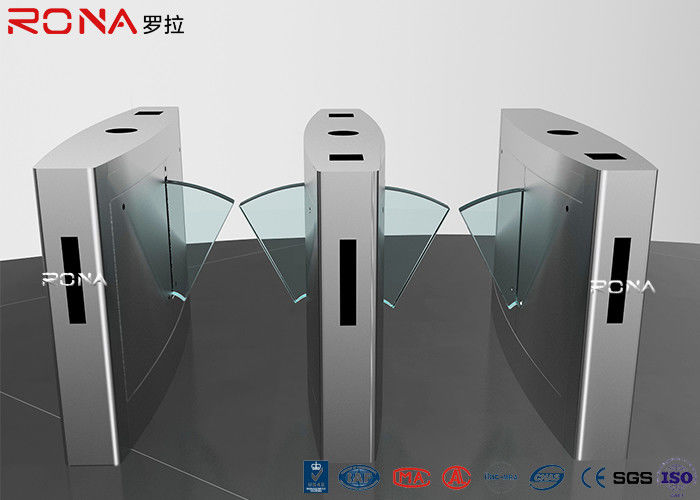 Durable Pedestrian Turnstile Gate , Flap Turnstile Entry Systems 0.6s Operating Time