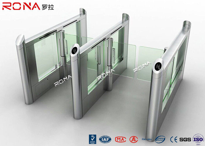 Smart Electronic Flap Waist Height Turnstiles RFID Security Gate For Pedestrian Control