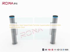 304 Stainless Steel Speed Gate Turnstile Supermarket Entrance With Smart Cylinder Door