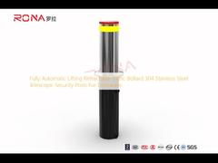 Fully Automatic Lifting Retractable Traffic Bollard 304 Stainless Steel Telescopic Security Posts For Driveways
