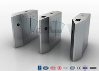 Electric 316 SS Security Flap Barrier Gate Turnstile Gate With IR Sensor 13.56mhz Card Reader