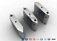 Electric 316 SS Security Flap Barrier Gate Turnstile Gate With IR Sensor 13.56mhz Card Reader