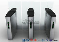 Access Control Turnstile Security Gates Tempered Glass Sliding Material