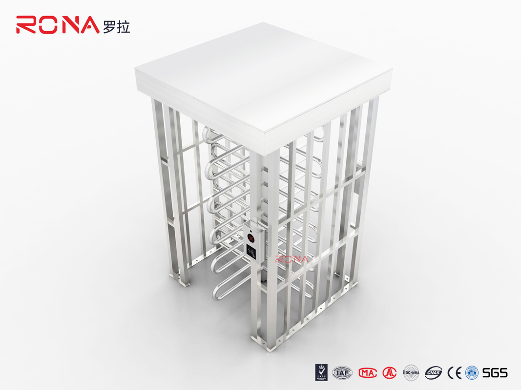 Pedestrian Access Control Full Height Turnstile For Military Bases Governmental Office