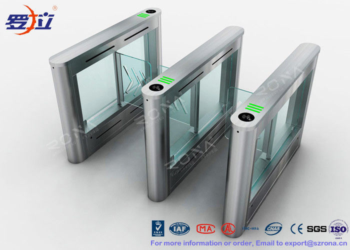 Biometric Swing Barrier Gate Stainless Steel Acrylic Flap Barrier Gate