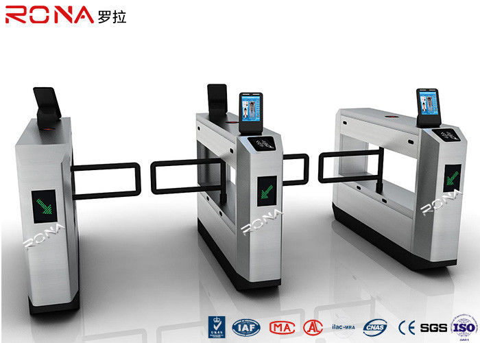 Stainless Steel Swing Access Control Barriers Facial Recognition 900mm Arm Length CE Approved
