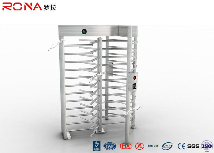 Durable Full Height Turnstile Single Channel Stainless Steel Mirror Finished