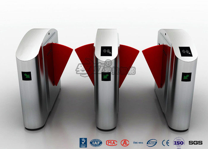Security Optical Flap Pedestrian Barrier Gate Access Control For Office Building Entrance