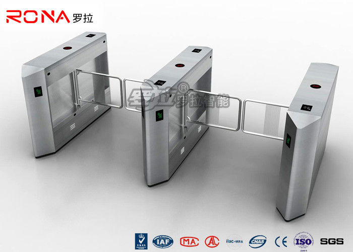 DC24V Brush Biometric Electric Swing Barrier Gate 20W RS485 Access Control Turnstile