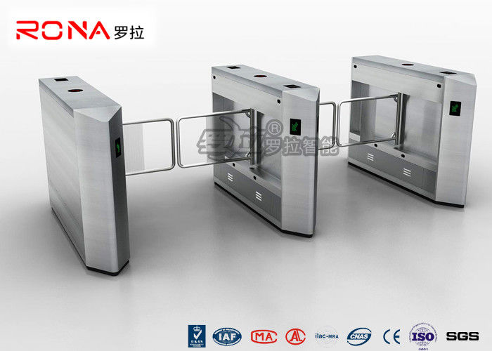 DC24V Brush Biometric Electric Swing Barrier Gate 20W RS485 Access Control Turnstile