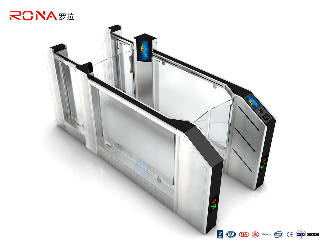 Airport Speed Gate Turnstile RS232 SS With Facial Recognition Fingerprint System