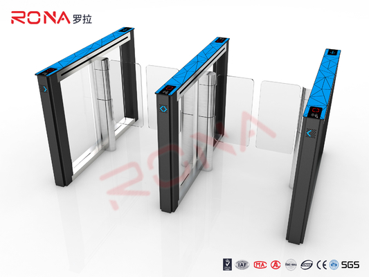 Brushed Surface Speed Gate Fastlane Turnstile Half Height Turnstile With Fingerprint Reader