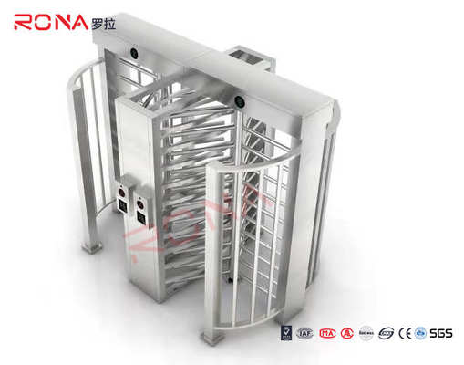 Dual-channel Full Height Turnstile Pedestrian System Parking Facilities Rotating Gate With 304# Stainless Steel