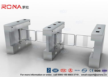Gym Swing Barrier Gate Electronic Stainless Steel Turnstile Double Swing IP 54 LED Indicator