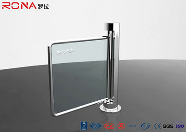Supermarket Entry Swing Gate Turnstile Dual Mechanical Metal Round Pillar Single Pole