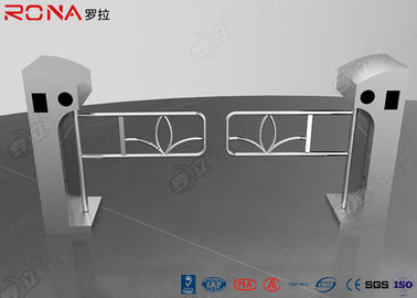 Digital Optical Swing Gate Turnstile Controlled Acrylic / Tempered Glass Arm