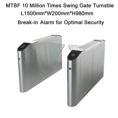 MTBF 10 Million Times Swing Gate Turnstile L1500mm*W200mm*H980mm Break-in Alarm for Optimal Security