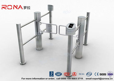 Double Core Biometric Pedestrian Security Gates Stainless Steel With Access Control