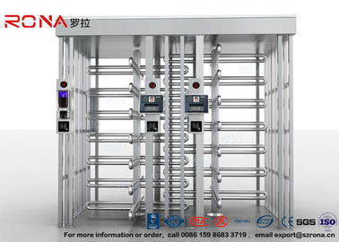 304 Stainless Steel Turnstile Full Height Brushed Surface Treatment With Double Lane