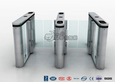 Fingerprint Pedestrian Swing Gate Turnstile RFID Card Reader Anti Pinch Mechanical Structure