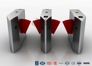 Access Control Flap Barrier Turnstile , Pedestrian Barrier Gate Infrared Sensors With IC/ID Card