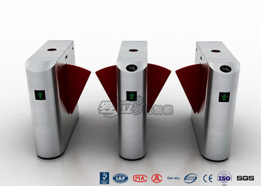 Entrance Flap Pedestrian Turnstile Gate SUS 304 With Fingerprint Recognition System